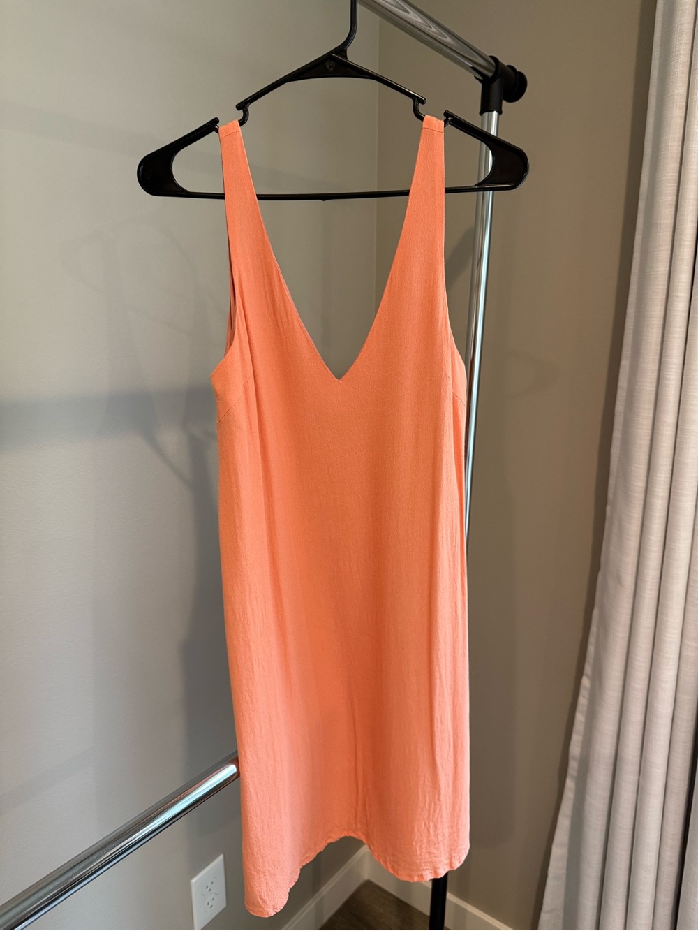 Sleeveless V-Neck Coral Slip Dress